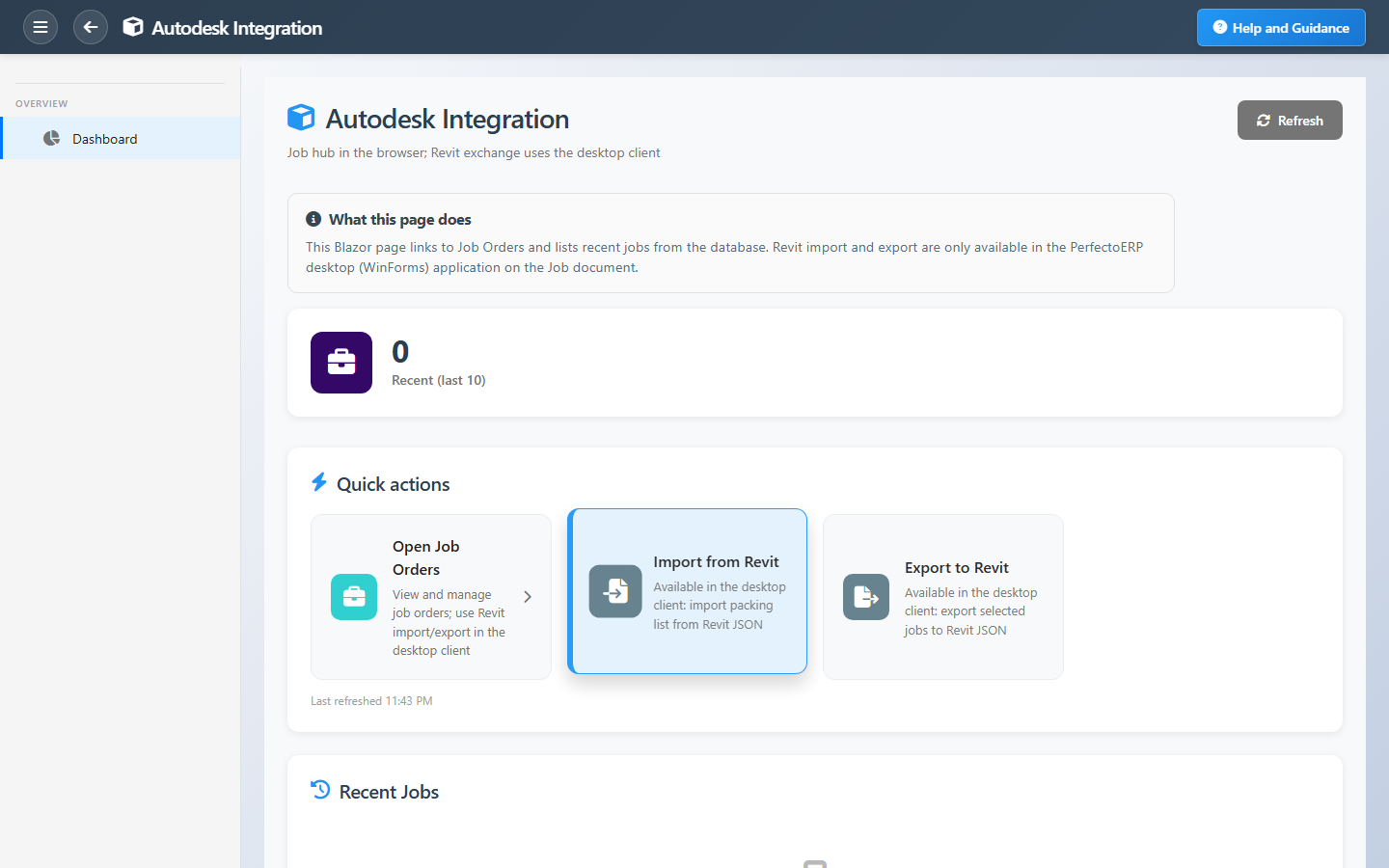 تكامل Autodesk Dashboard Interface
